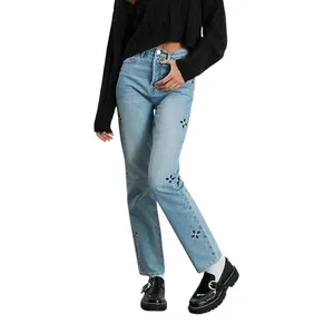 PacSun NWT‎ Dad Jean Light Wash Rhinestone Flower Embellished Size 25 thumbnail 3