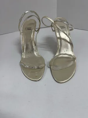 Stuart Weitzman Metallic Gold Leather‎ Strappy Sandals - Size 8. thumbnail 13