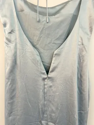 Meshki Backless Satin Maxi Dress in Ice Blue Bridesmaid Wedding Party Size L NWT thumbnail 9