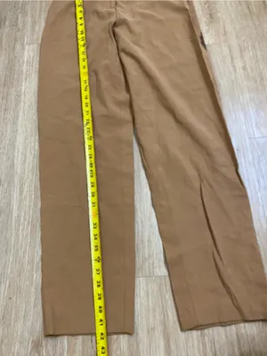 Zara Tan High-Waist Wide-Leg Trousers thumbnail 5