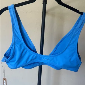 SKIMS Signature Swim Plunge‎ Triangle Top Size XL NWT in Tide thumbnail 4