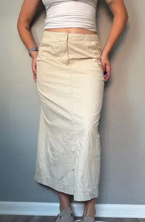 Vintage Old Navy Khaki Utility Maxi Skirt Size 10 thumbnail 1