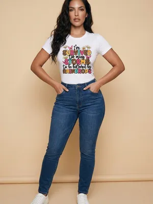 Women’s White “I’ve Survived Too Many Storms to be Bothered by ” T Shirt Size XL thumbnail 2