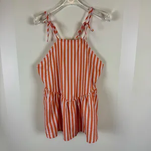 Petal & Pup Valencia Stripe Halter Top Size Medium Orange Pink thumbnail 3