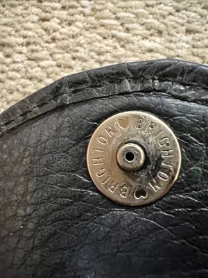 Vintage Y2K Brighton Black Leather Snap Closure Accessory with Silver thumbnail 4