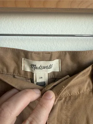 Madewell Garment-Dyed Tapered Chino Pants Seed Khaki Pleated Size 28 thumbnail 8