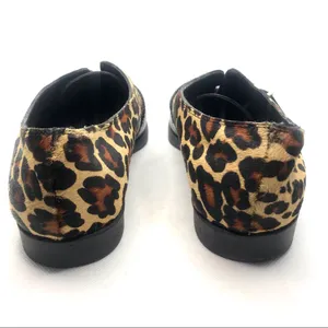 Bella Vita "Reese" Black Leather And Animal Print Fur Slip On Loafer Shoes (6) thumbnail 11