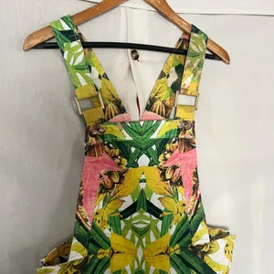 Finders Keepers Tropical Overall Denim Dress thumbnail 2