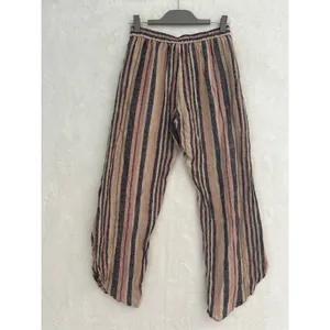 Drew Striped Wrap Front Tulip Hem Pants‎ Pink Navy Tan Small thumbnail 7
