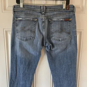 7 For All Mankind Rocker Jeans Womens 31 (34x33.5) Made USA Denim Y2K Low Rise thumbnail 4