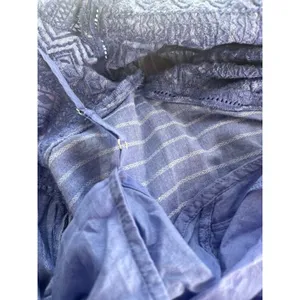 Free People Lola Boho Striped Tiered Dress Chambray Blue Embroidered Lagenlook‎ thumbnail 12