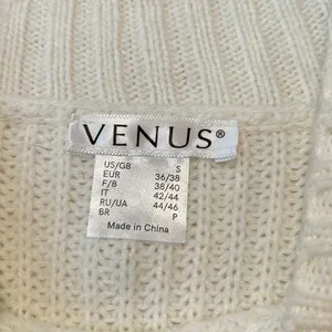 Venus Womens Mock Neck Acrylic Sweater Pullover Slit Rib Knit Cream Size Small‎ thumbnail 4