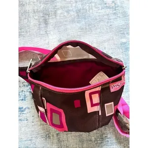 Jansport Pink Brown Geometric Print Fanny Pack Belt Bag thumbnail 4