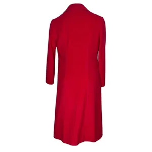PETER PAN Tailors Red Coat Midi Lined Handmade Womens Small VINTAGE Hong Kong thumbnail 2