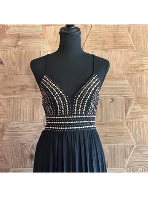 Lulu's Women's Black Beaded Full Length Maxi Dress Size XS thumbnail 3
