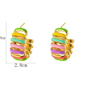 Colorful Bohemian Ethnic Style Studs Earrings For Women Fashion Jewelry Colorful thumbnail 3