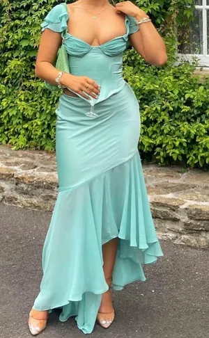 House Of CB 'Lila' Jade Ruffle Maxi Skirt thumbnail 1