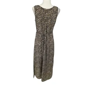 Vintage‎ Animal Print Maxi Dress Womens 10 Leopard Print Sleeveless Tie Back USA thumbnail 4