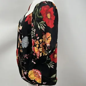 Umgee floral faux wrap blouse thumbnail 4