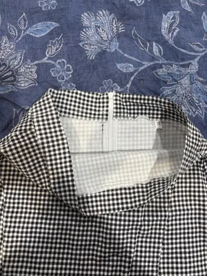 Amazon Black & White Gingham Ruffle Hem Mini Skirt thumbnail 2
