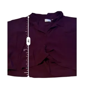 Wilfred Free Aritzia Tie Front Crop Top Large Burgundy Purple Short Sleeve Rayon thumbnail 6