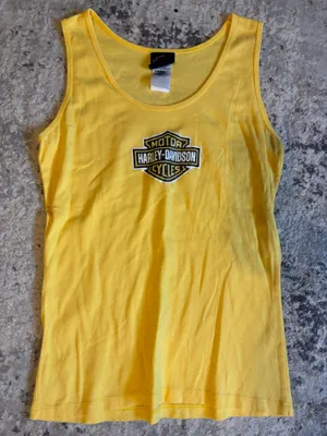 Vintage Harley Davidson yellow Tucson, AZ tank woman’s size XL thumbnail 1