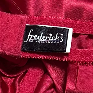 Frederick’s of Hollywood Wine Red Heart Jeweled Embroidered Teddy Top XL‎ thumbnail 8