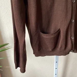 Banana Republic beautiful 100% merino wool brown cardigan thumbnail 5
