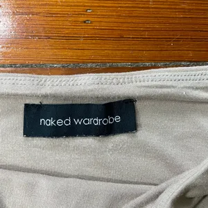 💥Naked Wardrobe Double Layer Smoothing Bodycon Mini Skirt Tan Sz L💛 thumbnail 8