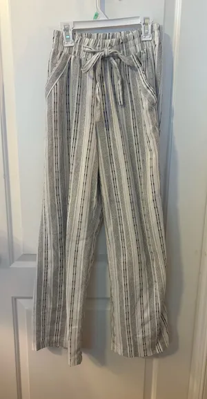 sienna sky cotton drawstring striped pants thumbnail 1