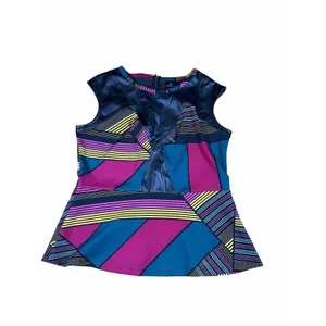 Worthington Sleevless Top Stripe Faux Leather‎ Dressy Geometric size large thumbnail 2