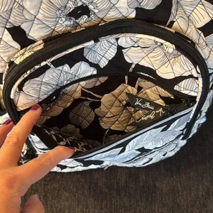 Vera Bradley Floral Black Beige and White Backpack thumbnail 7