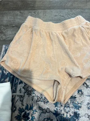 Aerie Cozy Terry Cloth Lounge Shorts in Light Brown thumbnail 6