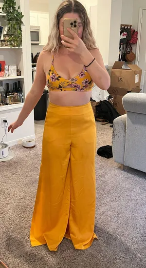 Yellow Flowy Pants thumbnail 1