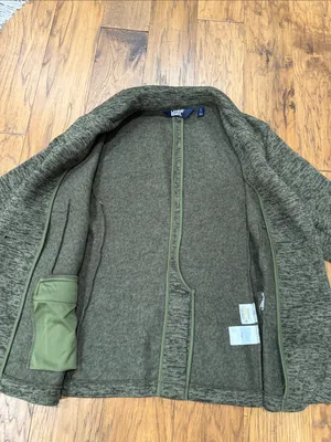 Lands’ End Women’s Green Marled fleece lined blazer jacket size L thumbnail 5