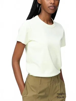 Uniqlo U Cotton Crew Neck T-Shirt NWT Cream Large thumbnail 1