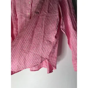 Gap Pink &‎ White Striped Linen Button-Down Shirt Womens Size medium NWT thumbnail 5