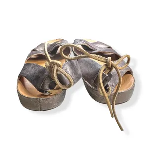 Kork-Ease Rebecca Sandal Metallic Leather‎ Pewter Boho Festival Womens 10/42 thumbnail 8