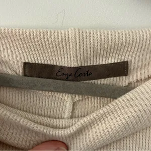 Enza Costa Off The Shoulder Slouchy Ribbed Knit Viscose Cuffed Sweater M thumbnail 4