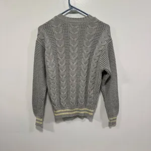 American Eagle outfitters Elegant Gray Cable Knit Sweater Size Small thumbnail 6