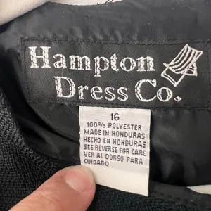 Vintage Hampton Dress Co. Black Short Sleeve Midi Dress 16 thumbnail 2