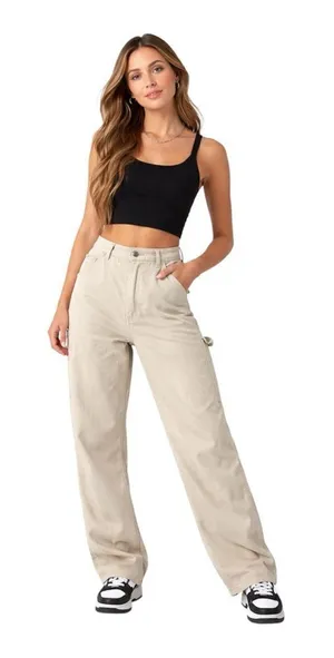Garage Carpenter Pants High Rise Straight Leg Utility Cotton Size 7 Casual Comfy thumbnail 1