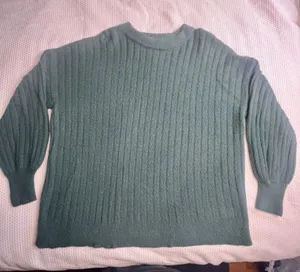 Aerie Women's Size Small Teal Blue Pullover Sweater‎ Oversized Comfy Blanket thumbnail 1