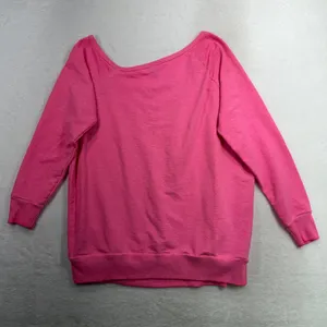 Torrid 00 US M Medium Callie Off Shoulder Sweatshirt Hot Pink Raglan Long Sleeve thumbnail 11