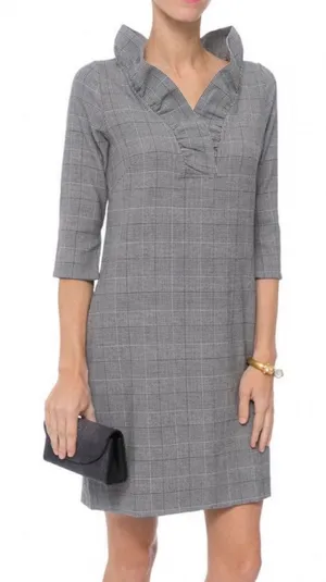 Gretchen Scott Ruff Neck Wall Street plaid‎ dress size small thumbnail 1