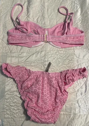 Pink Eyelet Bikini Set thumbnail 2