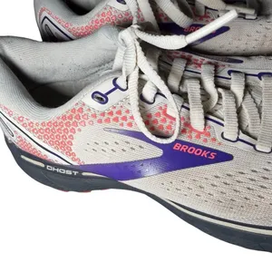 Brooks Women's Ghost 14 Running Shoe - White/Purple/Coral Size 7.5 thumbnail 9