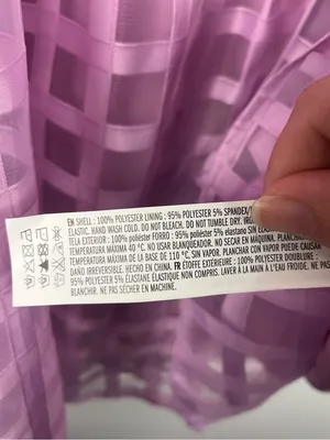 English factory Gridded Puff Sleeve Dress in lilac size small thumbnail 6
