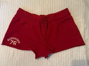 Budweiser 76 Red Sweatshirt Lounge Shorts Drawstring Size S Sma thumbnail 1