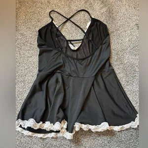 Lace Slip Dress Black Size L thumbnail 2